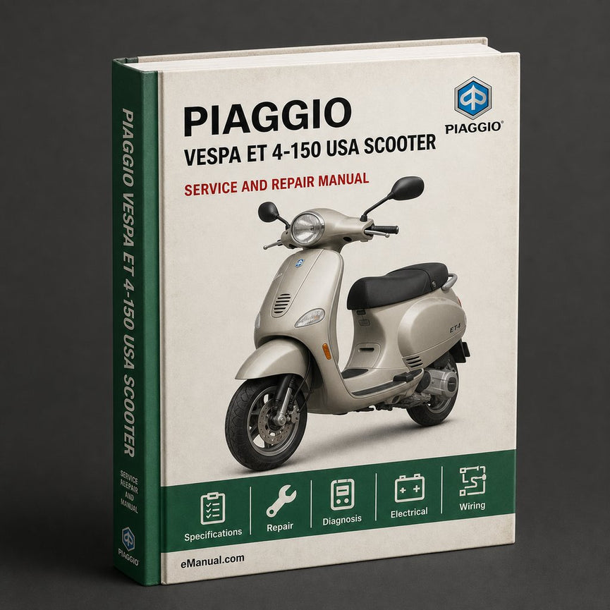 Catálogo de piezas de repuesto para scooters y ciclomotores Piaggio Vespa ET 4-150 USA Manual