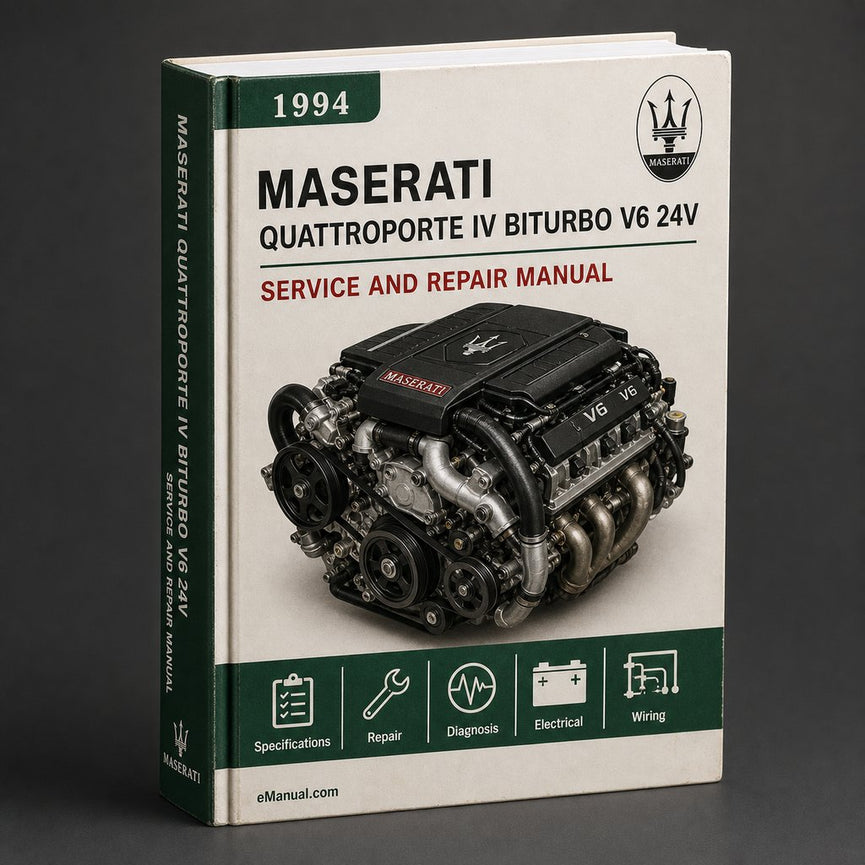 Maserati Quattroporte IV Biturbo V6 24v Engine 1994-2001 Factory Service and Repair Workshop Manual