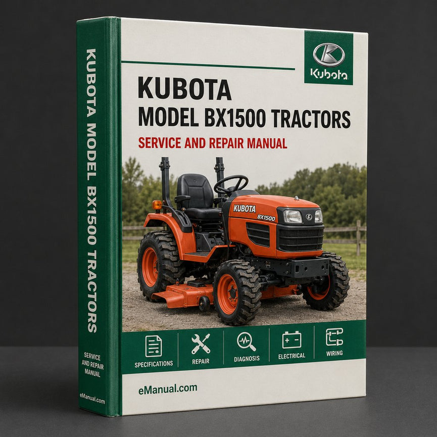 Kubota Model Bx1500 Tractors Factory Service Repair Manual
