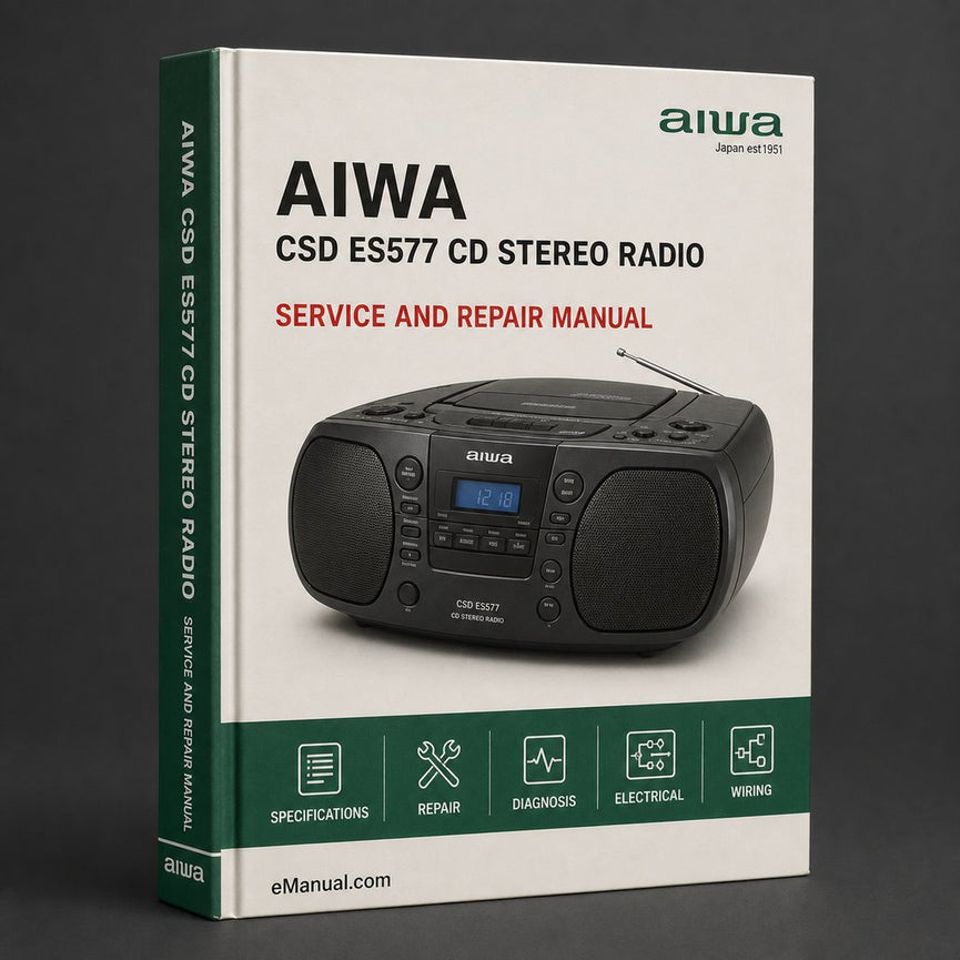 Aiwa CSD ES577 CD Stereo RADIO CASSETTE RECORDER Parts List Manual