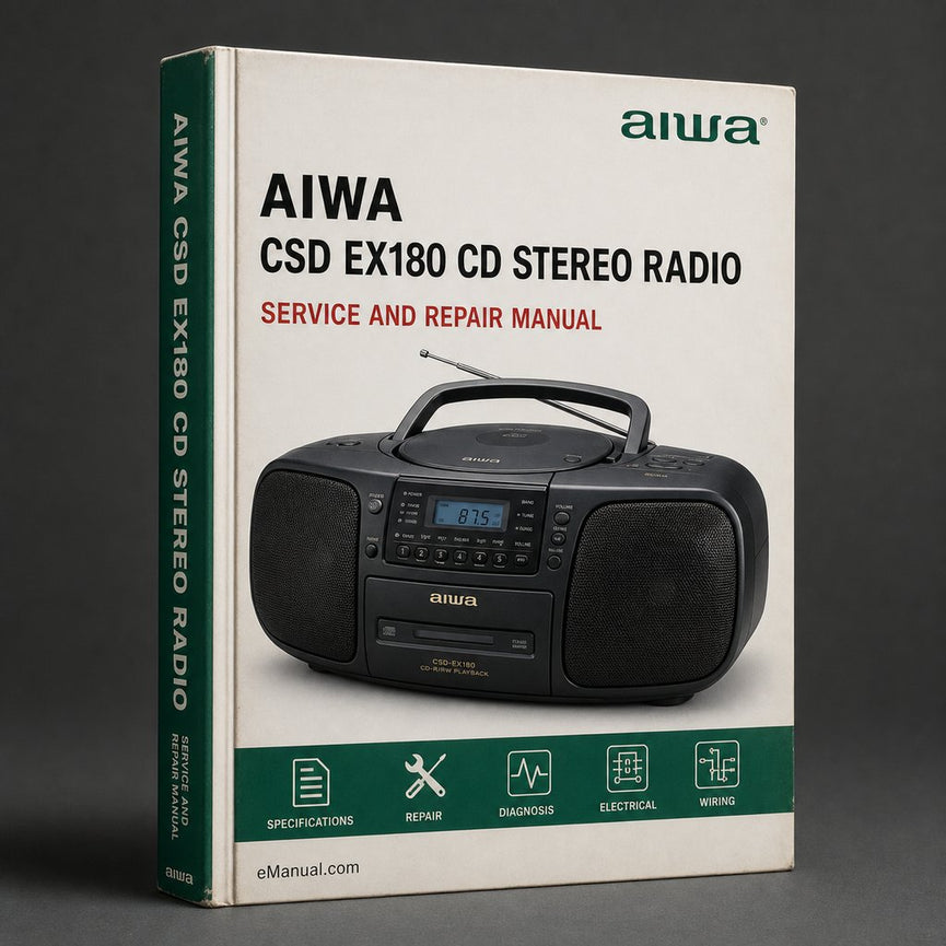 Parts List Manual Aiwa CSD EX180 CD Stereo RADIO CASSETTE RECORDER