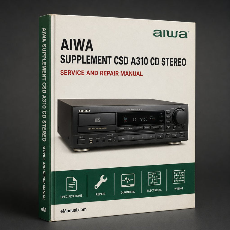 Supplement Service Manual Aiwa CSD A310 CD Stereo RADIO CASSETTE RECORDER
