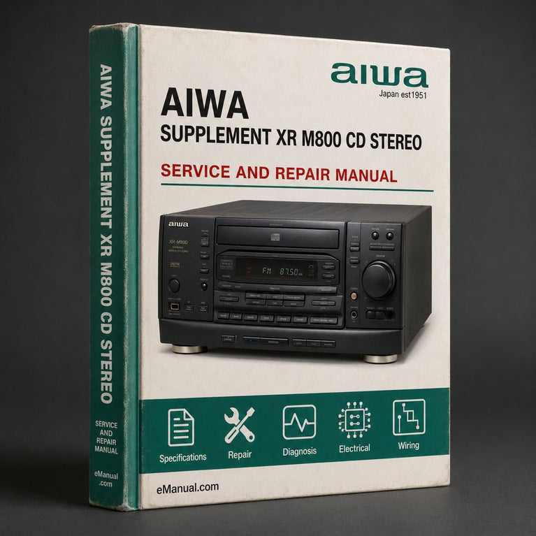 Supplement Repair Manual Aiwa XR M800 CD Stereo System