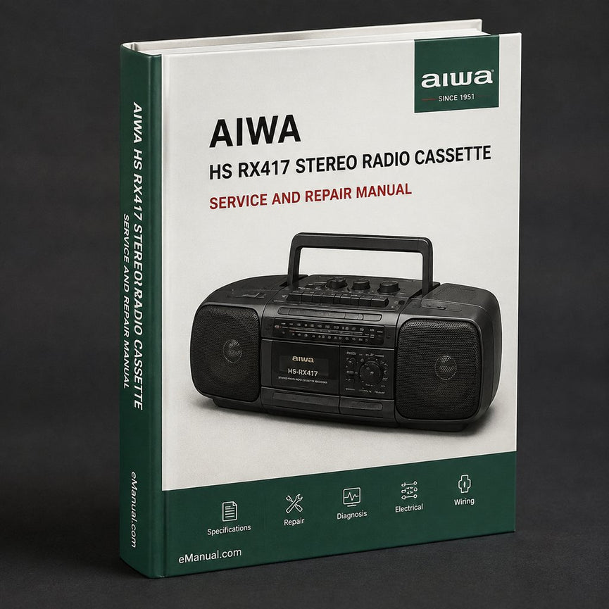 Aiwa HS RX417 Stereo RADIO CASSETTE Player Parts List Manual