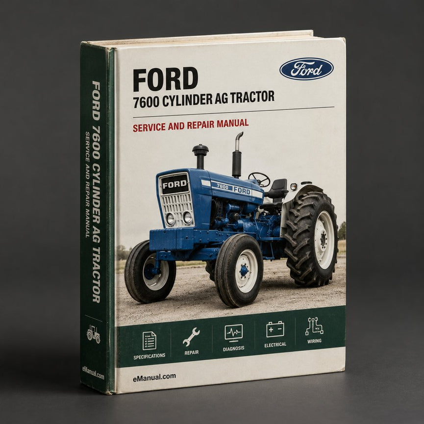 Ford 7600 4 CYLINDER AG Tractor ILLUSTRATED Parts List Manual