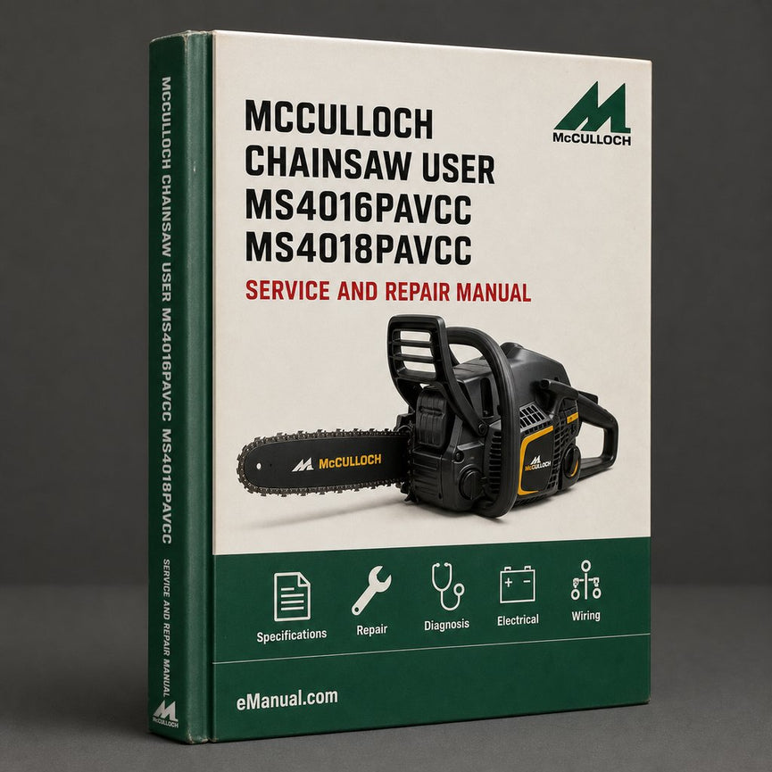 MCCULLOCH CHAINSAW User Manual MS4016PAVCC MS4018PAVCC