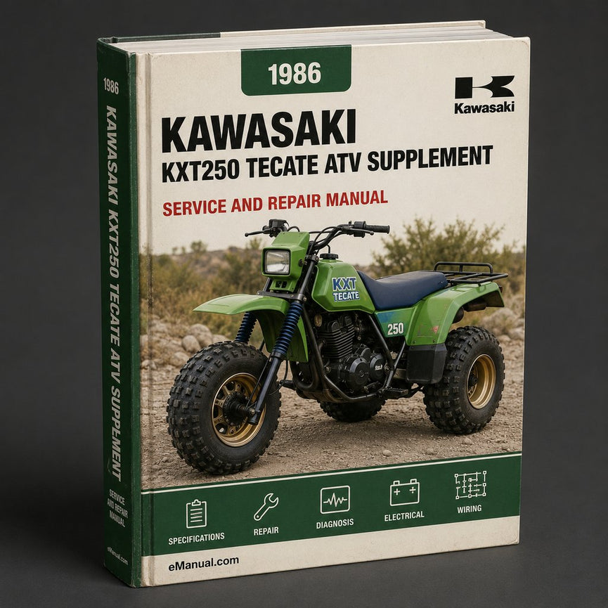 1986 Kawasaki KXT250 Tecate ATV Service Repair Manual Supplement
