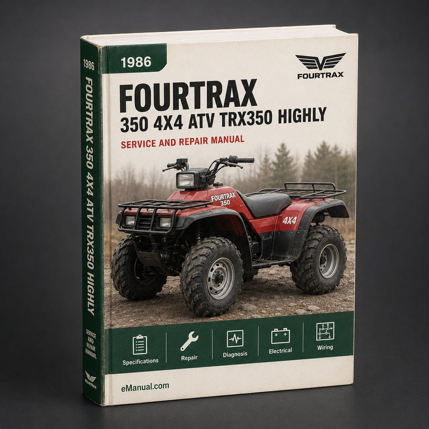 1986-1987 FourTrax 350 4x4 ATV Service Repair Manual TRX350 (Highly Detailed FSM Preview)