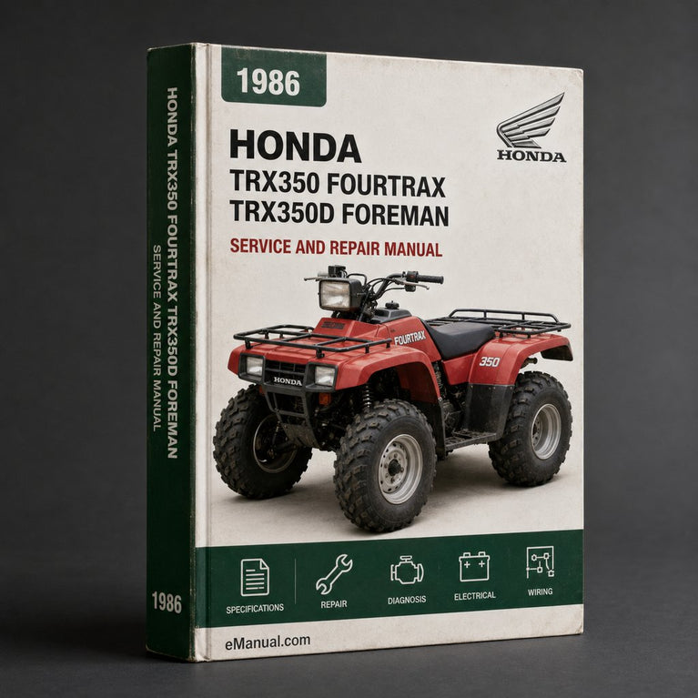 1986-1989 Honda TRX350 Fourtrax TRX350D Foreman Service Repair Manual