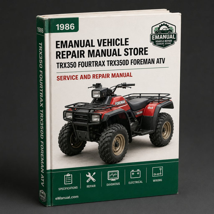 1986-1989 Trx350 Fourtrax Trx350d Foreman Atv Service Repair Workshop Manual
