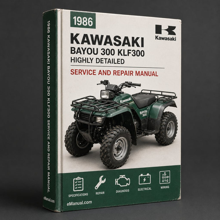 1986-2006 KAWASAKI BAYOU 300 Service Repair Manual KLF300 (Highly Detailed FSM Preview)