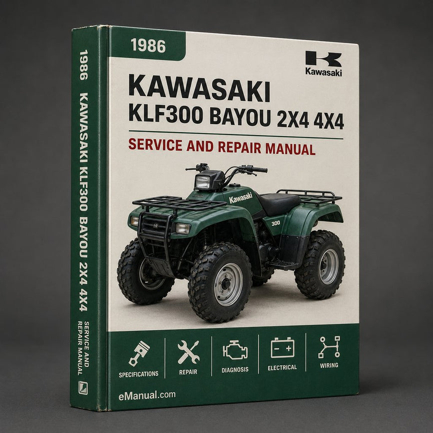 1986-2006 Kawasaki KLF300 Bayou 2x4 4x4 Factory Service Repair Manual 1987 1988 1989 1990 1991 1992 1993 1994 1995 1996 1997 1998 1999 2000 2001 2002 2003 2004 2005