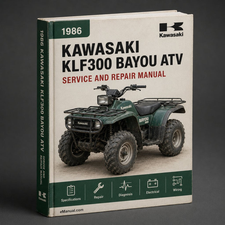 1986-2006 Kawasaki KLF300 Bayou ATV Repair Manual