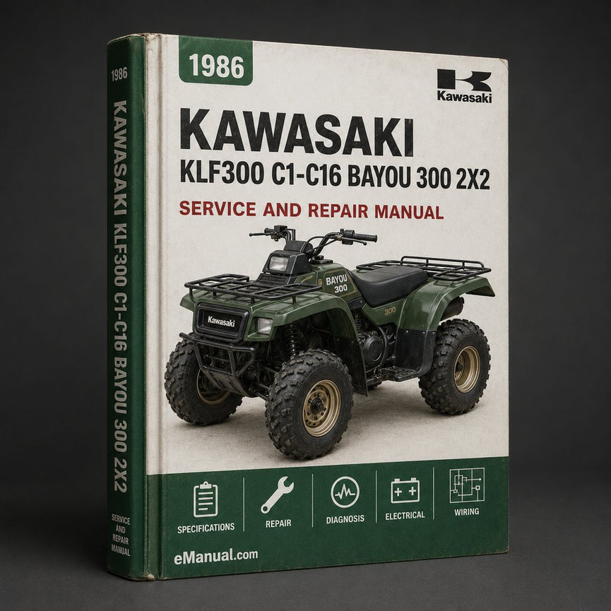 1986-2006 Kawasaki KLF300 C1-C16 Bayou 300 2X2 4X4 Repair