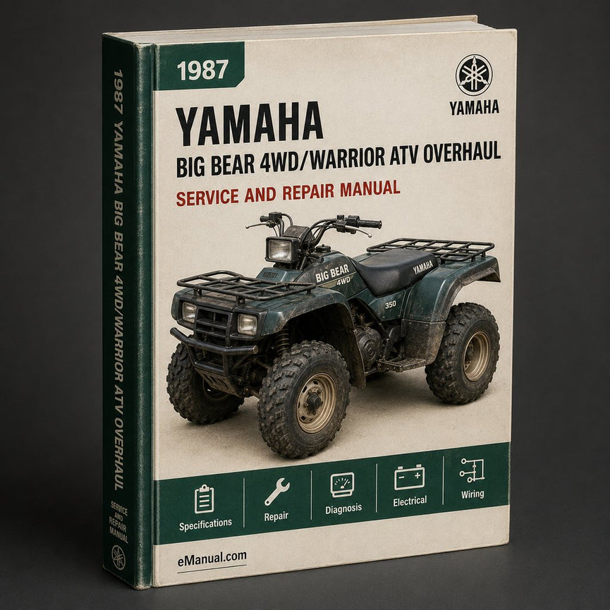 1987 Yamaha BIG BEAR 4WD/WARRIOR ATV Service Repair Maintenance Overhaul Manual