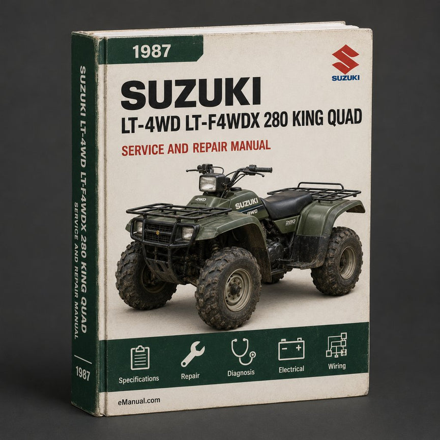 1987-1998 Suzuki LT-4WD LT-F4WDX 280 King Quad LT-F250 Quadrunner ATV Repair Manual Download PDF