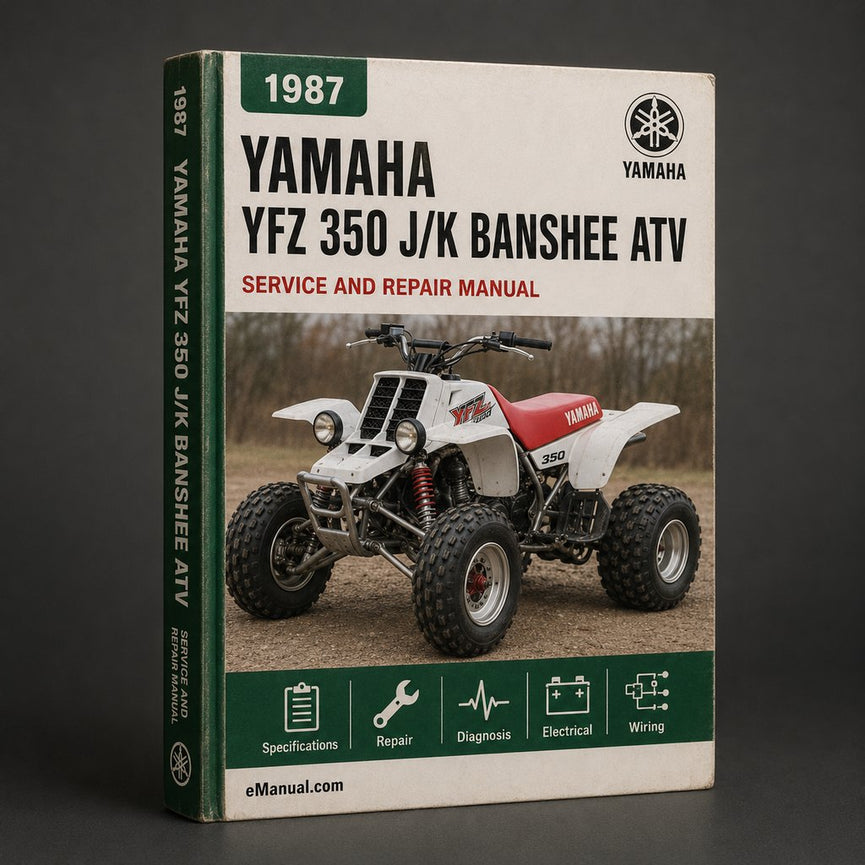 1987-2003 Yamaha YFZ 350 J/K Banshee ATV Complete Factory Service / Repair / Workshop Manual