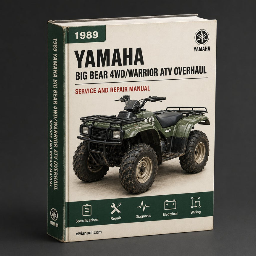 1989 Yamaha BIG BEAR 4WD/WARRIOR ATV Service Repair Maintenance Overhaul Manual