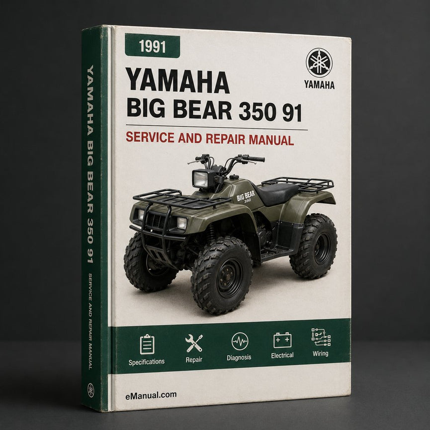 1991 Yamaha Big Bear 350 Service Repair Manual 91