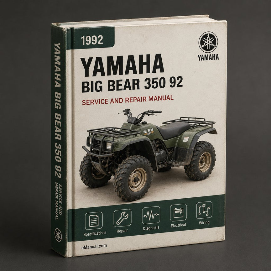 1992 Yamaha Big Bear 350 Service Repair Manual 92