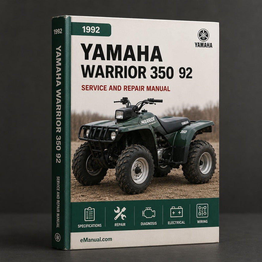 1992 Yamaha Warrior 350 Service Repair Manual 92