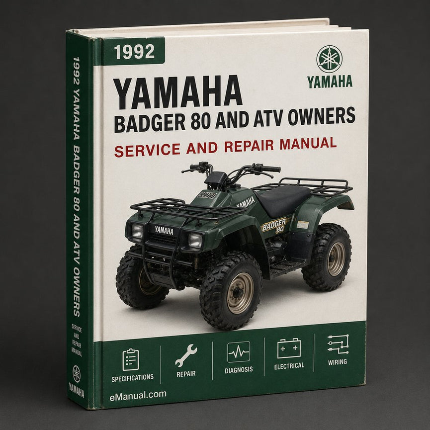 1992-2001 Yamaha BADGER 80 Service Manual Service Manual and ATV Owners Manual-Workshop Repair