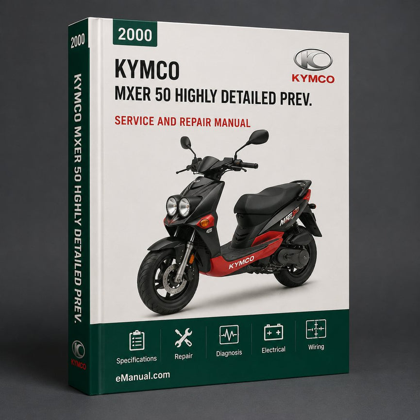 2000-2007 KYMCO Mxer 50 Official Service Repair Manual (Highly Detailed FSM Preview)