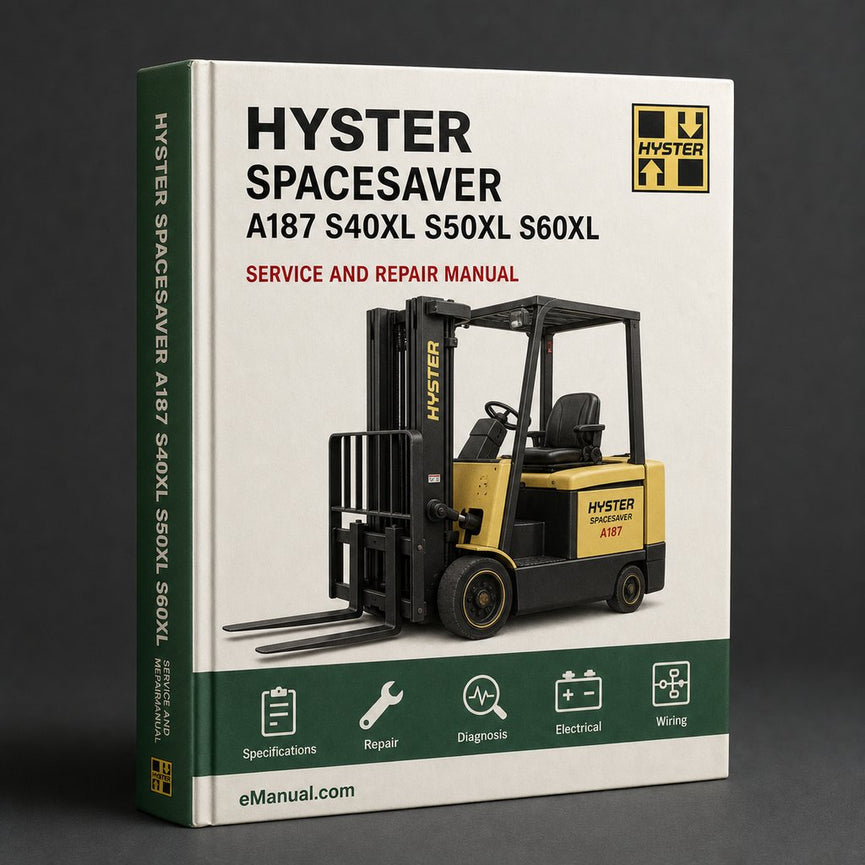 HYSTER SPACESAVER A187 (S40XL S50XL S60XL) FORKLIFT Service Repair Manual + Parts Manual