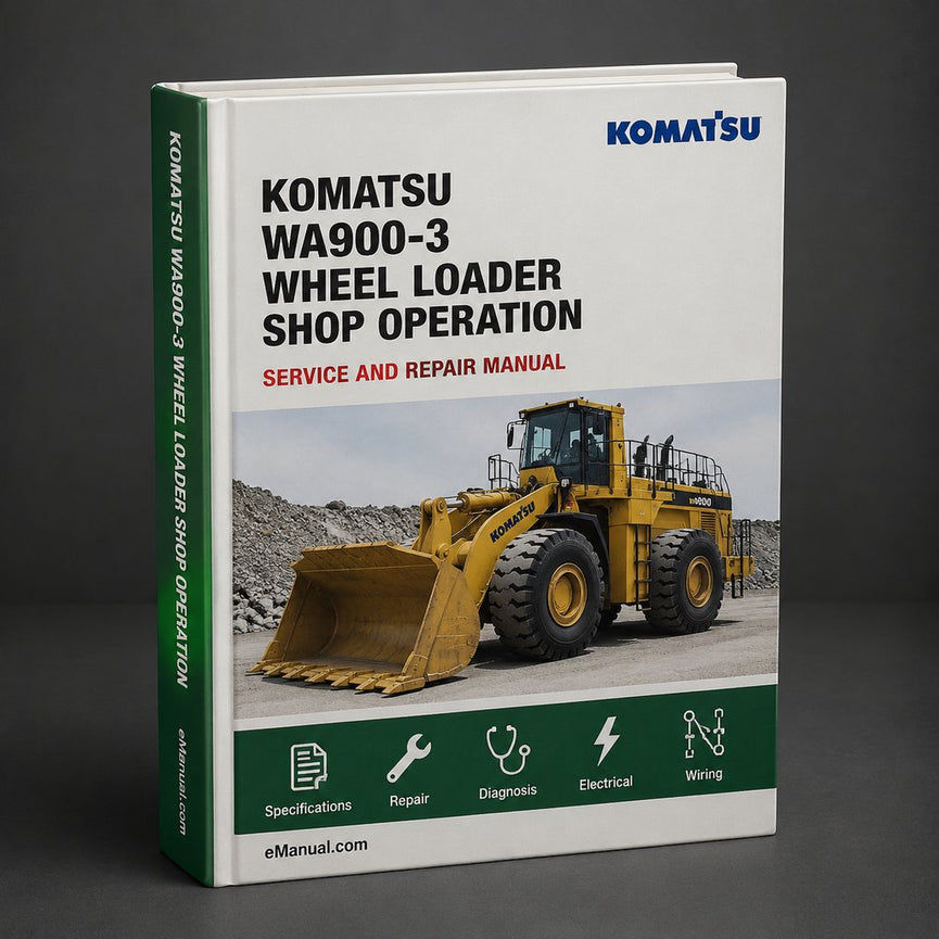 KOMATSU WA900-3 Wheel Loader Shop Manual + Operation & Maintenance Manual + Field Assembly Manual -Collection of 3 files