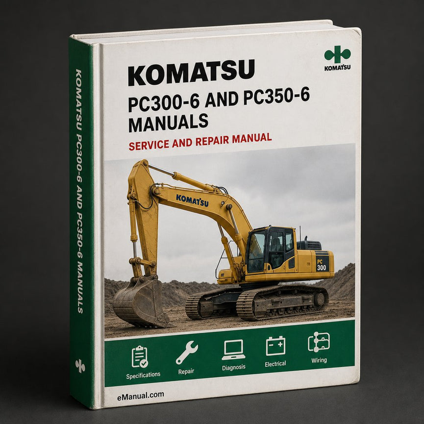 Komatsu PC300-6 and PC350-6 Manuals. 2 Manuals. Shop and O&M