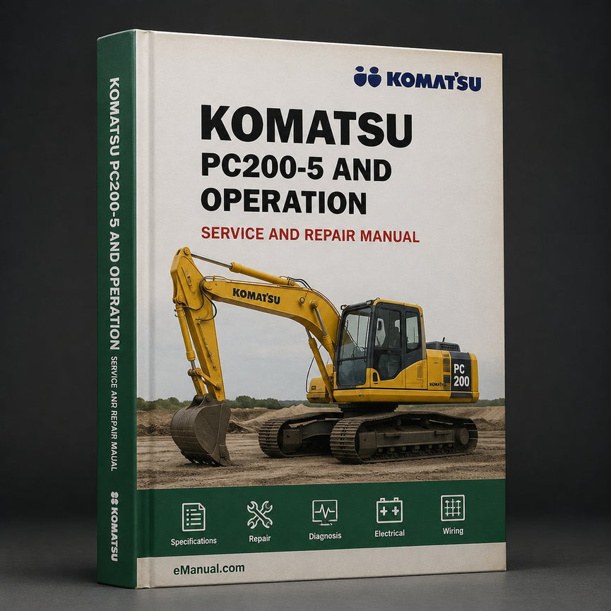 Komatsu PC200-5 Workshop Manual and operation Manual.