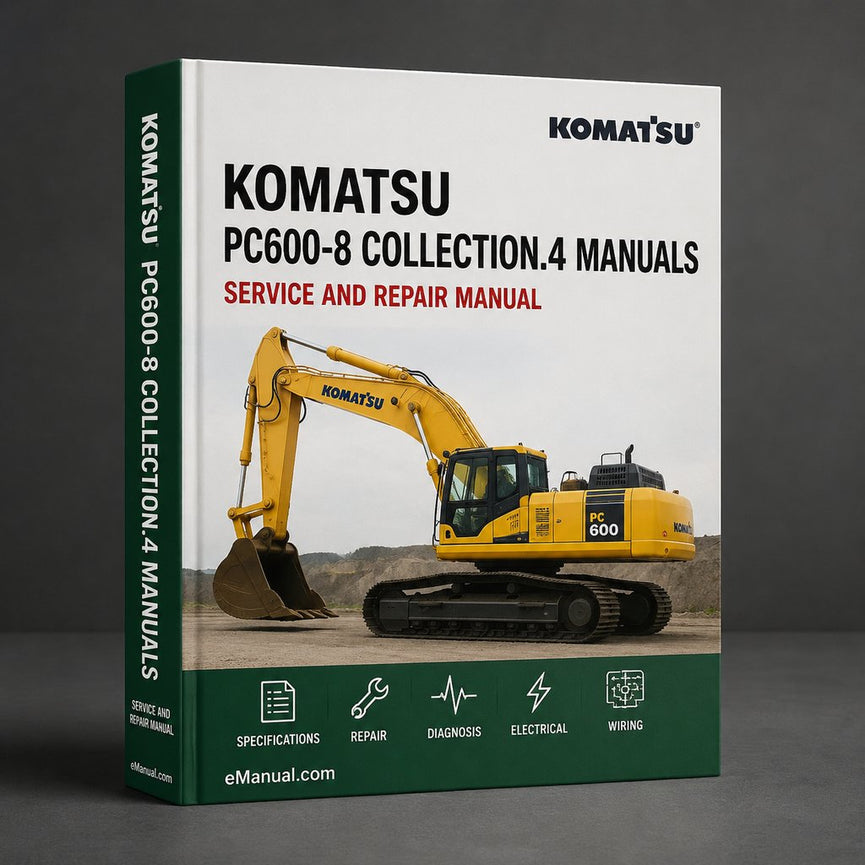 Komatsu PC600-8 Manual collection.4 x Manuals
