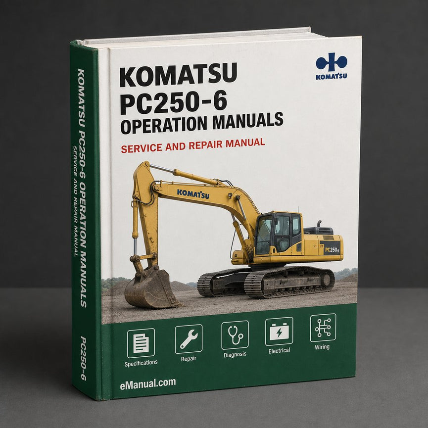Komatsu PC250-6 Workshop and operation Manual. 2 x Manuals.