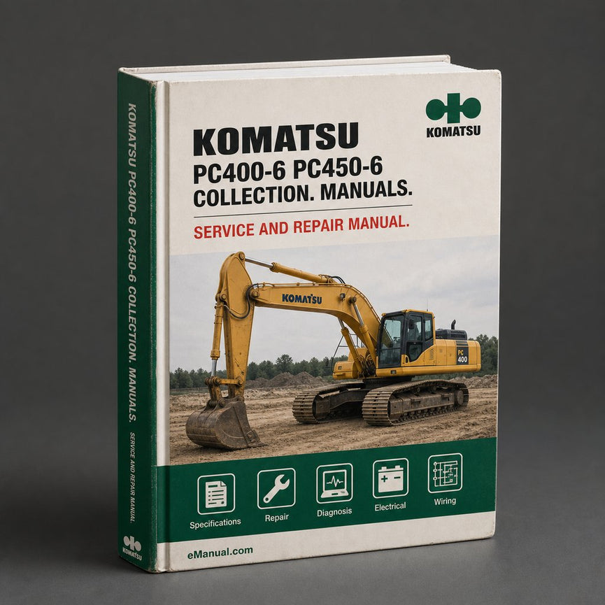 Komatsu PC400-6 PC450-6 Manual collection. 3 x Manuals