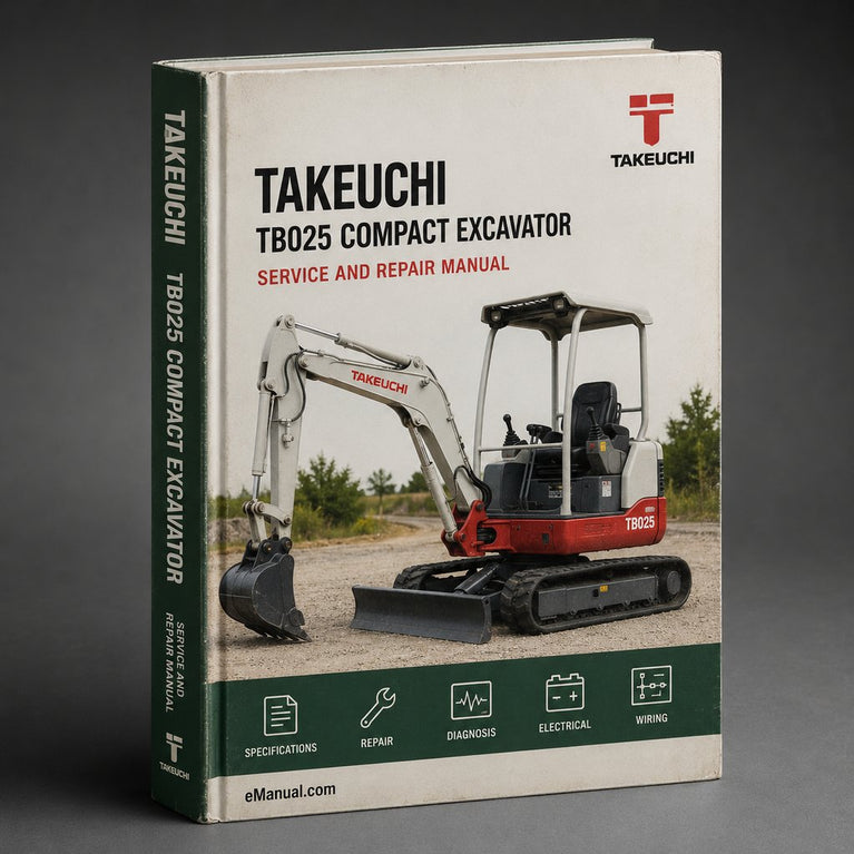 Takeuchi TB025 Compact Excavator Repair Service Manual