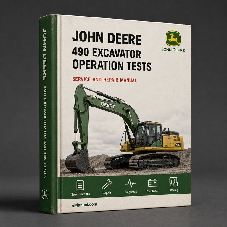 John Deere 490 Excavator Repair Operation + Tests Manual.