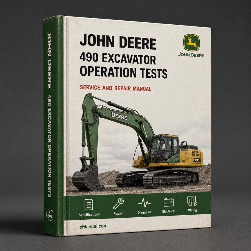 John Deere 490 Excavator Repair Operation + Tests Manual.