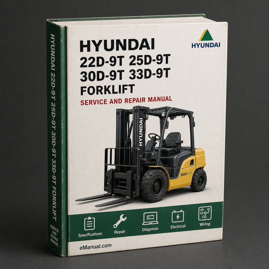 HYUNDAI 22D-9T / 25D-9T / 30D-9T / 33D-9T FORKLIFT Truck Service Repair Manual Download PDF