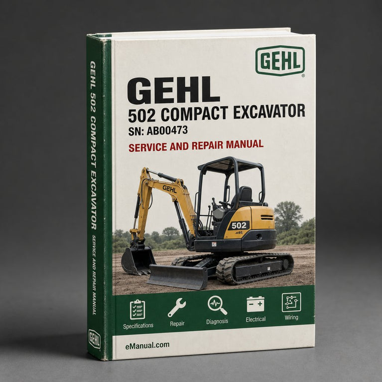 Gehl 502 Compact Excavator Parts Manual Download (SN: AB00473 to AB02974) PDF