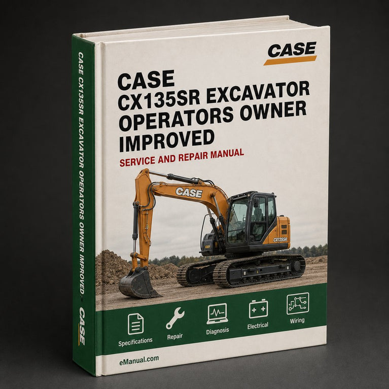 Case CX135SR Excavator Factory Operators Owner Instruction Manual - Improved - Download PDF