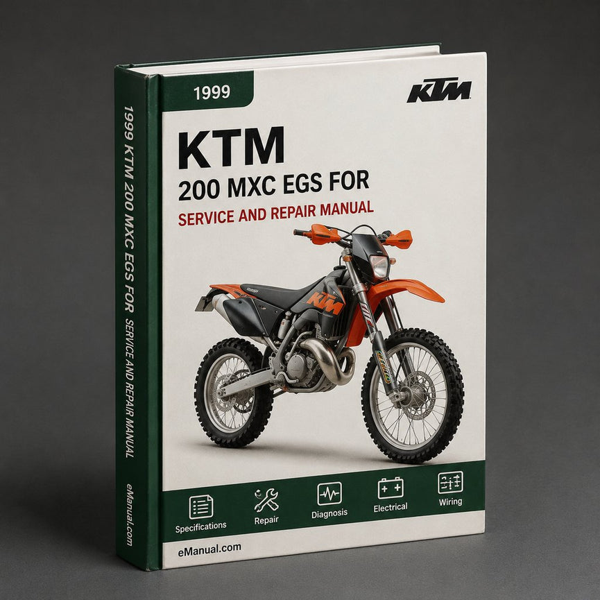 KTM 200 MXC EGS 1999-2010 Workshop Service Manual for Repair