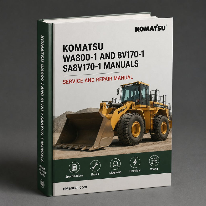 Komatsu WA800-1 and Komatsu 8V170-1 (SA8V170-1) Manuals