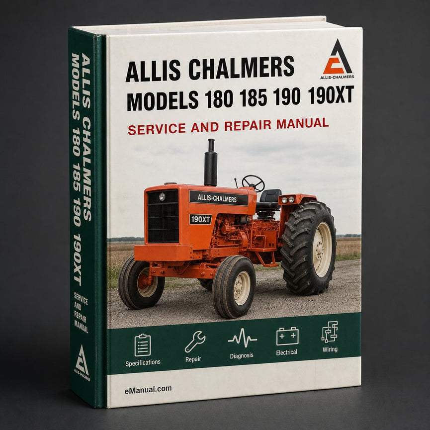 Allis Chalmers Models 180 185 190 190XT 200 7000 Tractor Service Repair Manual