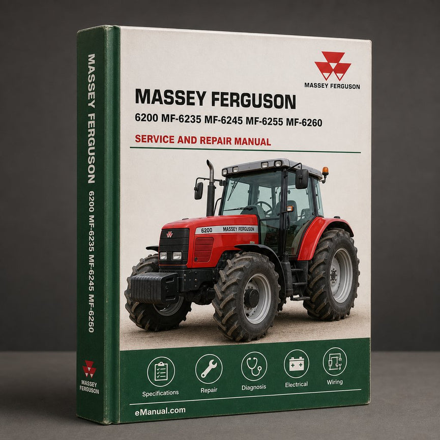 Massey Ferguson 6200 MF-6235 MF-6245 MF-6255 MF-6260 MF-6265 MF -6270 MF-6280 MF-6290 Workshop Shop Repair Service Manual.
