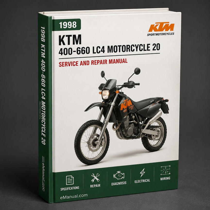 KTM 400-660 LC4 1998-2005 Motorcycle Workshop Repair Service Manual 1999 2000 2001 2002 2003 2004