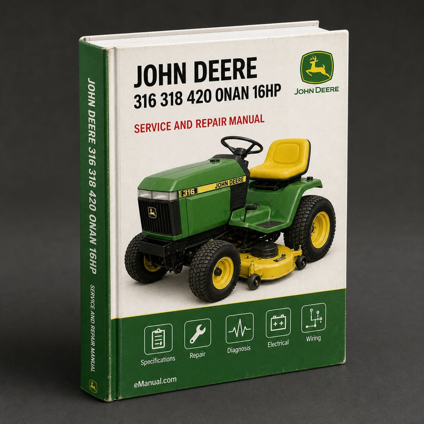John Deere 316 318 420 ONAN 16hp 18hp 20hp 22hp Service Manual