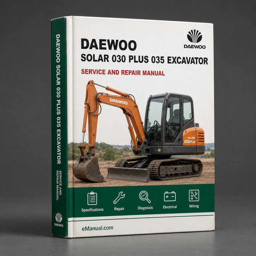 Daewoo Solar 030 Plus 035 Excavator Service Repair Manual