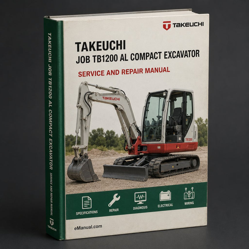 Takeuchi Job TB1200 AL Compact Excavator With Dozer Blade Parts Manual