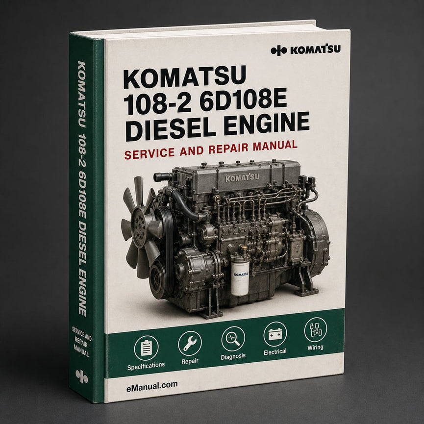 Komatsu 108-2 6D108E Diesel Engine Workshop Service Repair Manual