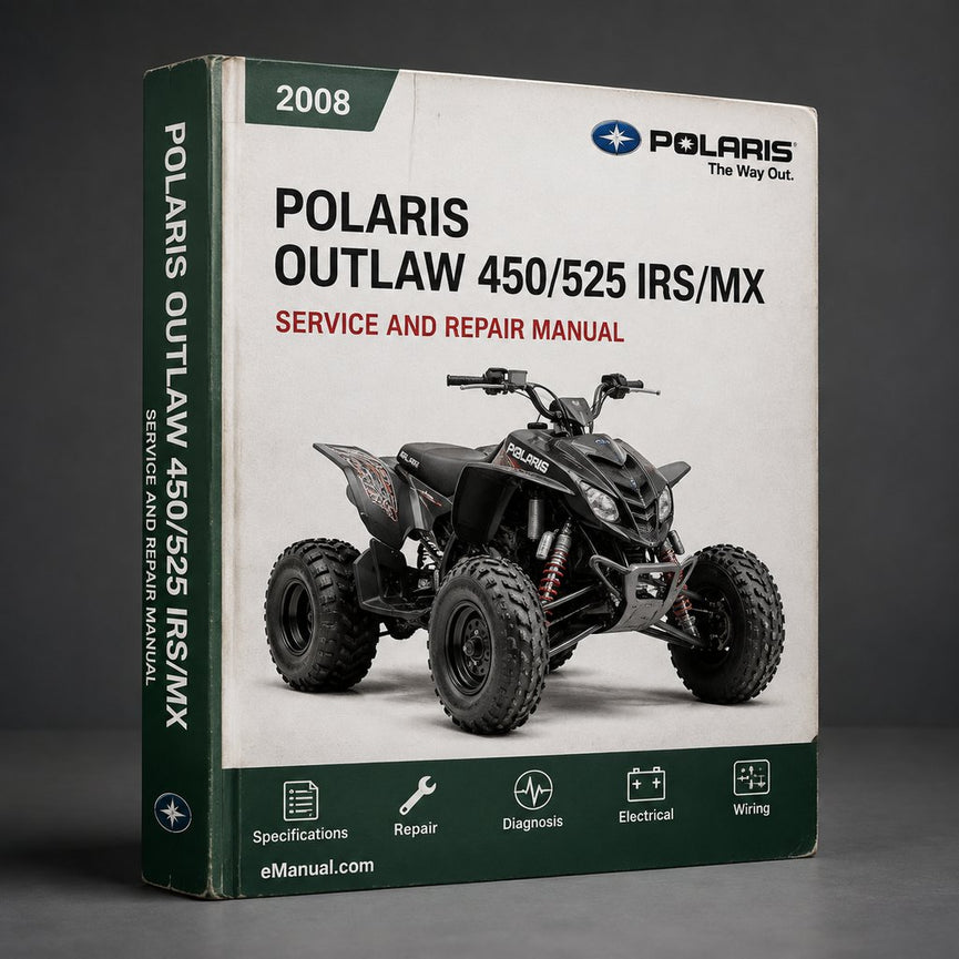 Polaris Outlaw 450/525 Service Manual Repair 2008 IRS/MX